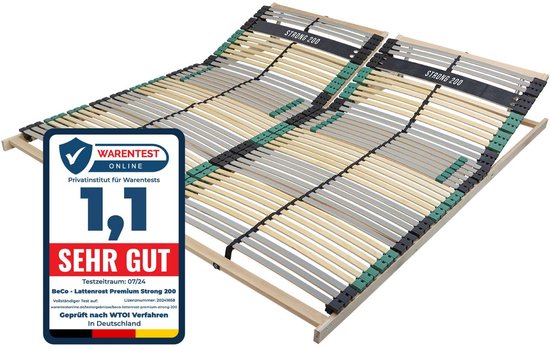 Sleepneo Lattenbodem 90 x 200 cm, ergonomische lattenbodem met 7 zones van beukenhout, 28 latten, lattenbodem zelfmontage, stevige lattenbodem, hoog draagvermogen tot 150 kg