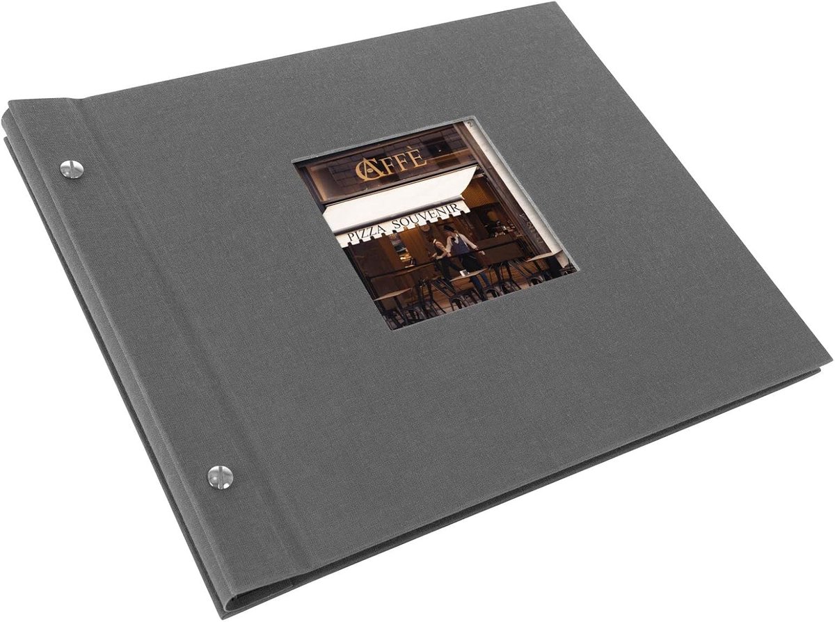 Candala fotoalbum met harde kaft – 30x25 cm, grijs – luxe album voor je mooiste herinneringen