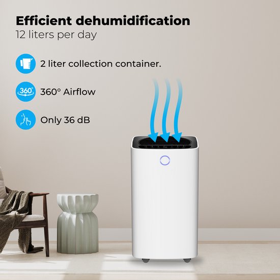Pure Factory Peltier Luchtontvochtiger 750ml per Dag - Vochtvreter voor