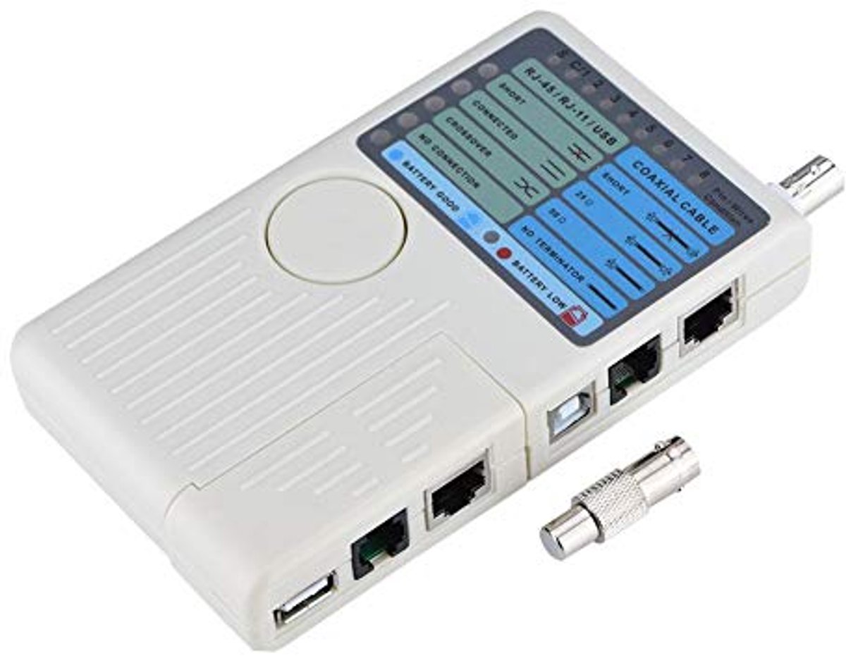 Netwerkkabeltester, RJ45/RJ11/USB/BNC-patchkabeltester, professionele netwerktools, LAN-netwerkkabeltester, detector voor RJ45/RJ-11/USB/BNC-kabel