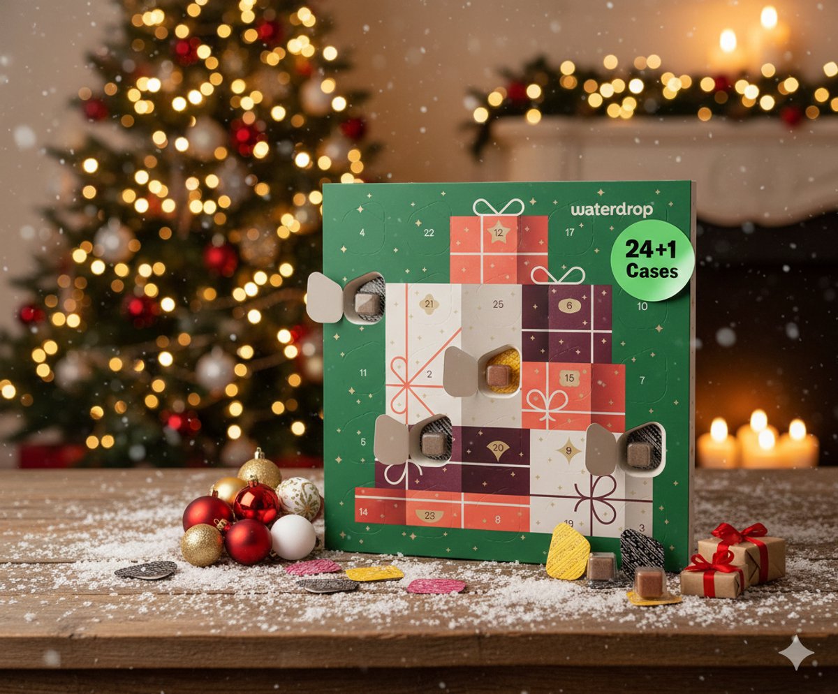 STAR&STER Adventskalender 2025 – Limited Edition – 25 Suikervrije Dranktabletten in Verschillende Smaken – Luxe Kerstcadeau voor Dames & Heren – Dagelijkse Hydratatieverrassing