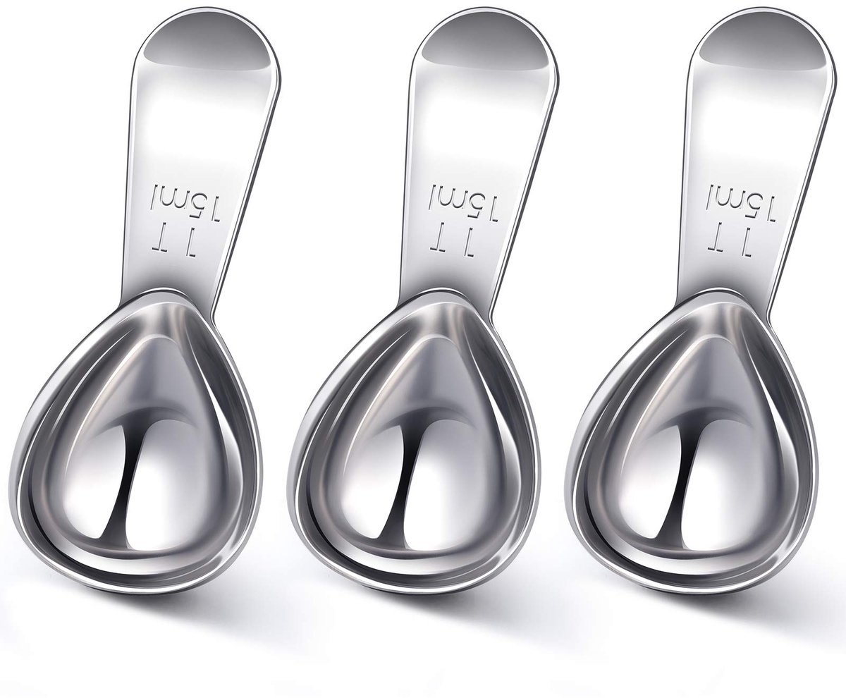 3 stuks - Lepels - Roestvrij staal - Theelepel - Met maatverdeling - Koffielepel met kort handvat - Geschikt voor keuken en bakken - Multifunctionele maatlepel - 15 ml - zilver