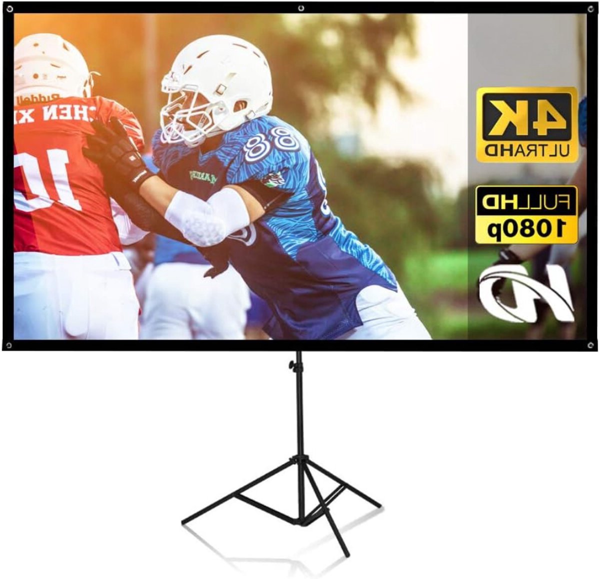 VIN® Projectiescherm met Statief - Mobiel Projectiescherm 100’’ Inch - 4K HD 16:9 – Draagbaar Beamerscherm Lichtgewicht - Projectiedoek Thuisbioscoop - Projectieschermen - Projectiescherm Beamer