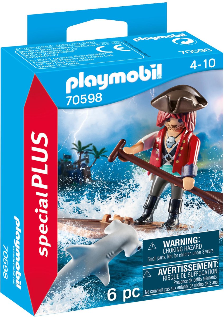 70598 Piraat met vlot en hamerhaai