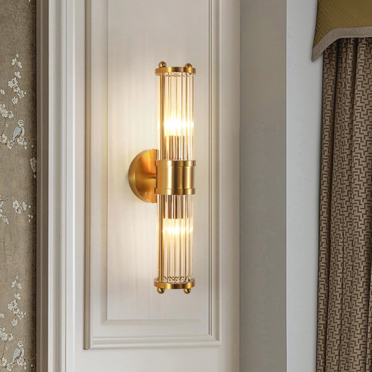 Industriële Gouden Wandlamp met Glazen Kap - Vintage Wandverlichting voor Woonkamer en Slaapkamer