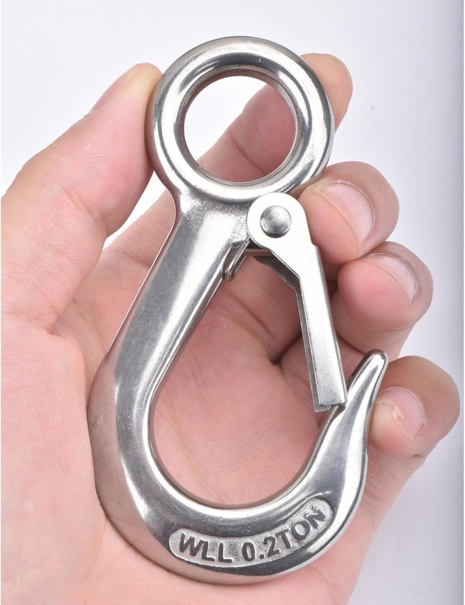 RVS Haak Rigging Accessoire met Hoge Werkbelasting - 420 lb (0.2T)