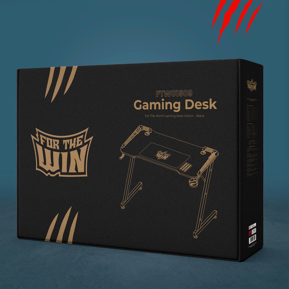 For For The Win Gaming Bureau - LED, 140x60cm, Incl. Muismat thumbnail 4