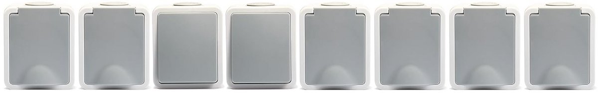 Stopcontactset voor Vochtige Ruimtes met 6 Stopcontacten en 2 Omschakelaars - IP54 Veiligheid