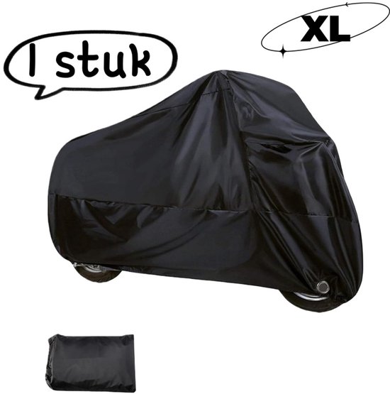 1 stuk - Motorhoes - Volledige dekking, regen- en zonbescherming, beschermhoes voor alle seizoenen - Past op de meeste motorfietsen en scooters - XL (230*95*125cm) - Zwart
