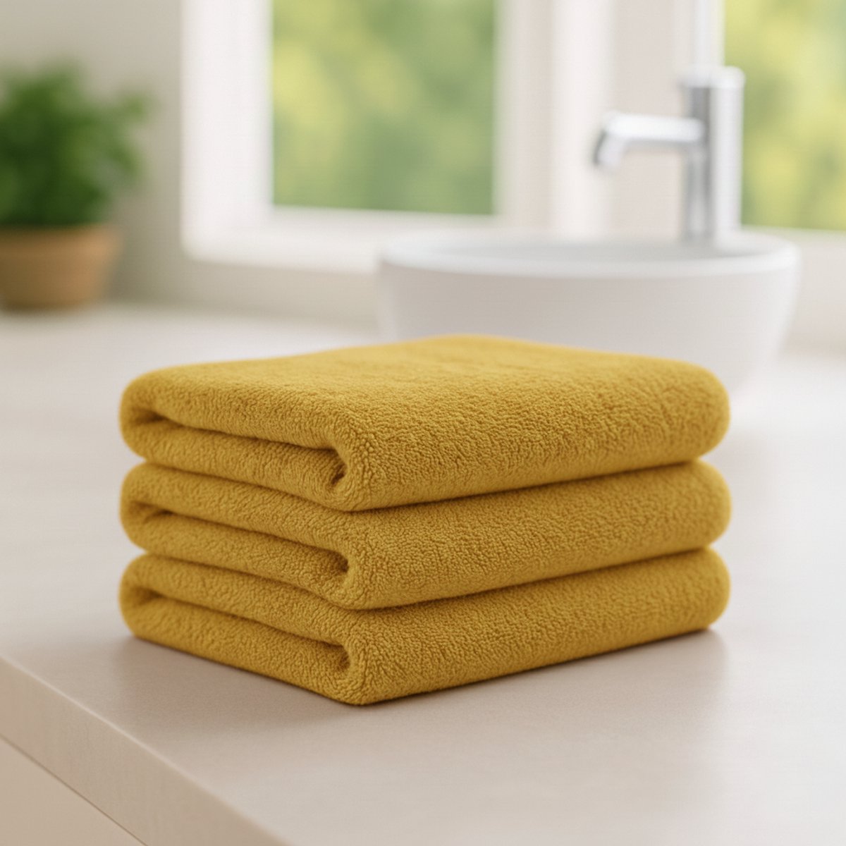 Nile Textile Luxe Handdoek - 50x100 - Goudgele - 600GSM - Egyptisch Katoen