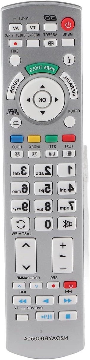 EGoods - Universele TV afstandsbediening voor Panasonic TV's - vervangt N2QAYB000504 N2QAYB000673 N2QAYB000785 - Compatibel met TX-L37EW30 TX-L42ES31