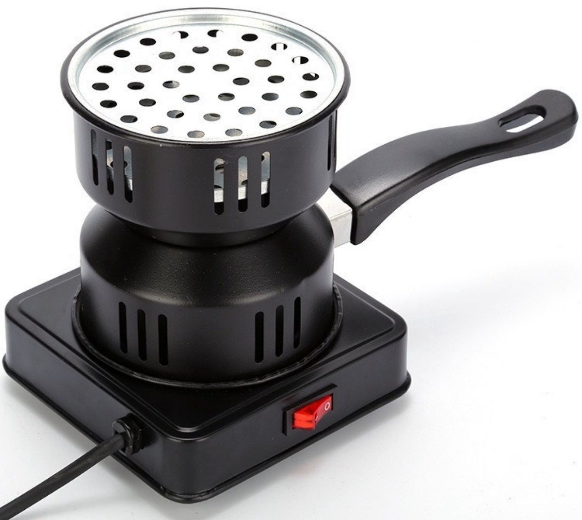 TOVBMUP Elektrische houtskoolontsteker - Houtskoolvuurstarter - Ovenaccessoire - Met handvat - Geschikt voor elektrische houtskoolovens en houtskoolkachels - Zwart