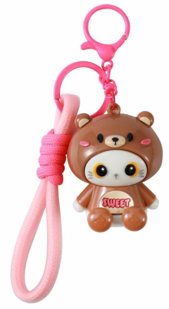 iTotal Sleutelhanger Hoodie Beer Keychain Bear Plastic and Metal 4.5x4.0x5.4cm