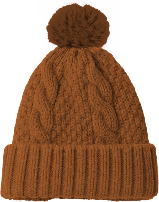 HipWare - Bonnet - Doublure polaire chaude - Modèle unisexe - Marron