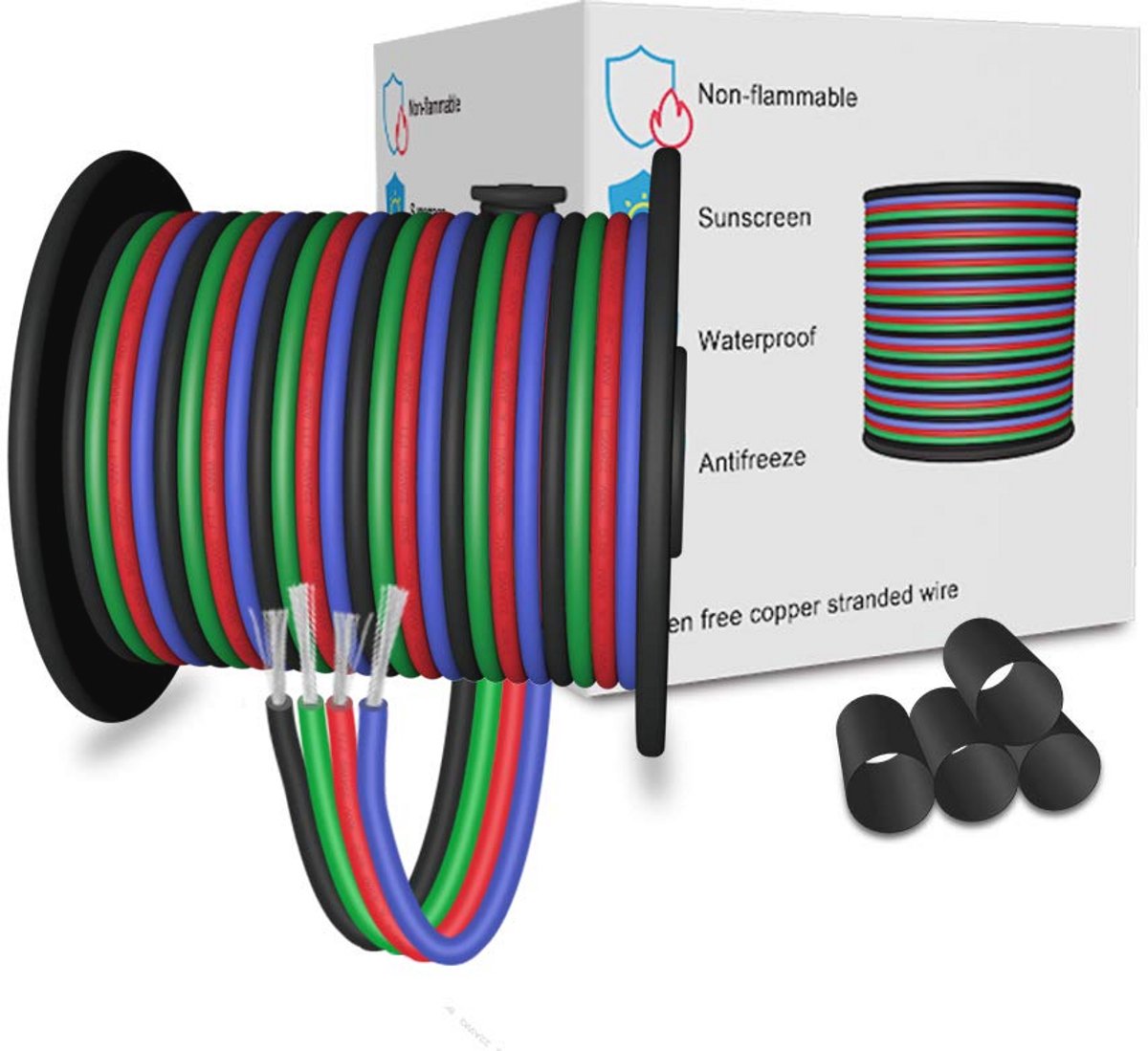 10M 22AWG 4-pins LED RGB Verlengkabel voor LED Strip