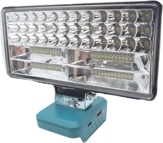 Lampe de chantier LED sans fil pour batterie Makita - Lampe de travail - Lampe torche - Lampe de camping - Batterie Makita 14,4 à 18 V - Siècle des Lumières Plein air - Lampe de travail - Batterie externe - Sans batterie