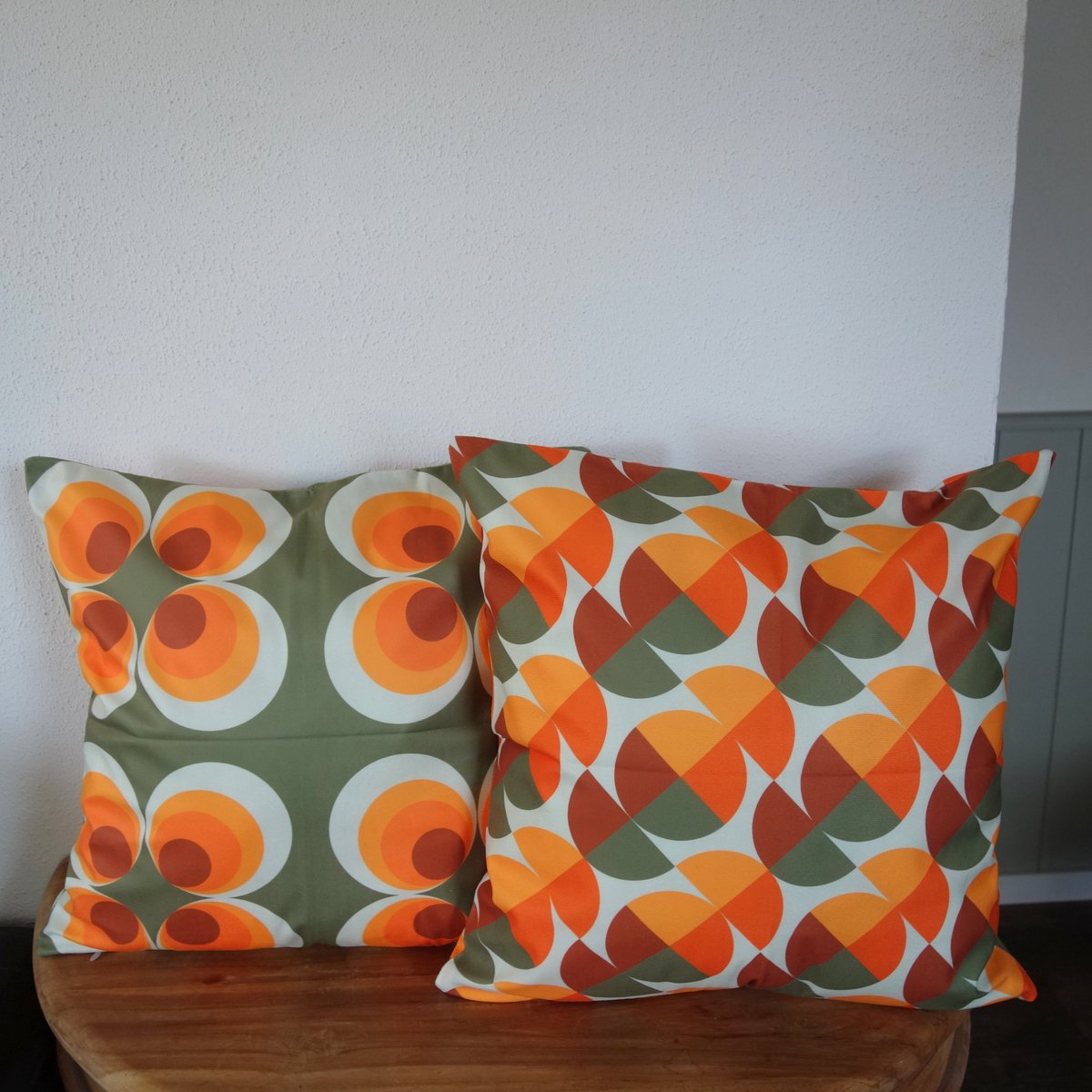 Kussenhoezen - Retro kussenhoes set van 2 - 45 x 45 cm - Exclusief binnenkussen