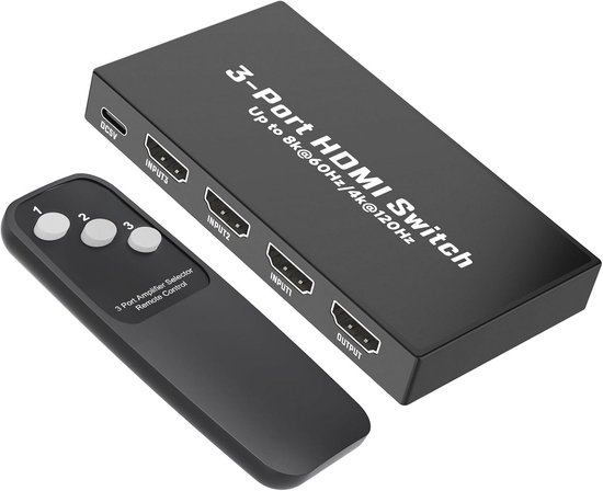 ACT AC7845 HDMI Switch | 3 Ingangen | 1 Uitgang | 4K @ 30Hz | Inclusief ACT AC7845 HDMI Switch | 3 Ingangen | 1 Uitgang | 4K @ 30Hz | Inclusief