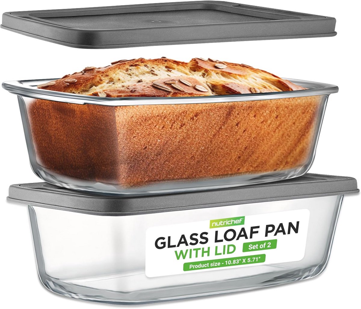 Stapelbare Premium Glas Maaltijdcontainers - 62,07oz Vriezer-naar-Oven-Veilig