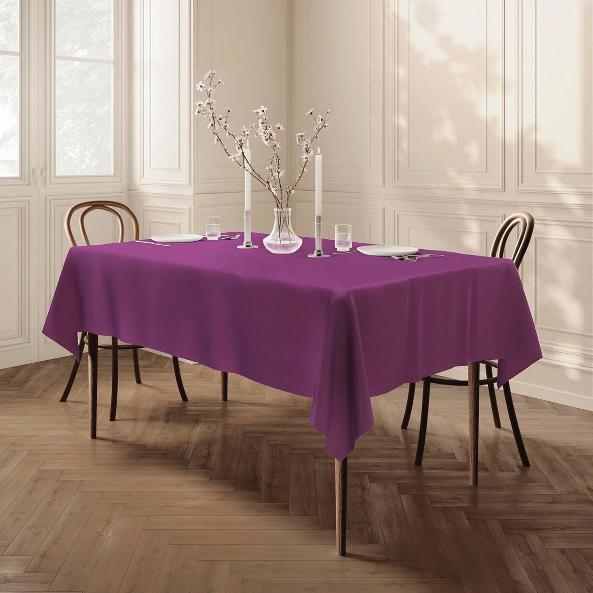 Groot Rechthoekig Stof Tafelkleed 140x200 cm - Violet Paars
