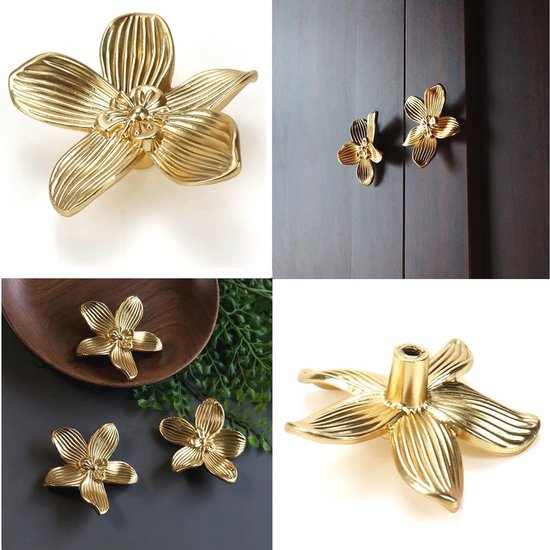 WIGUROE Set van 10 ladehandgrepen, gouden kastknoppen. Messing deurgrepen voor dressoirs, kasten, kasten en andere meubels