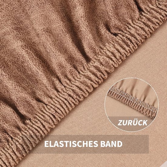 Elastische stoelhoezen set van 4/6 voor eetkamerstoelen - Vintage PU stretch - Wasbaar en afneembaar van Merkloos — afbeelding 2