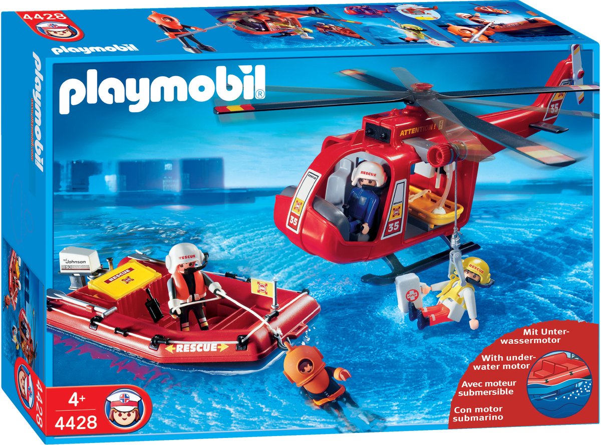PLAYMOBIL Reddingshelikopter en boot - 4428