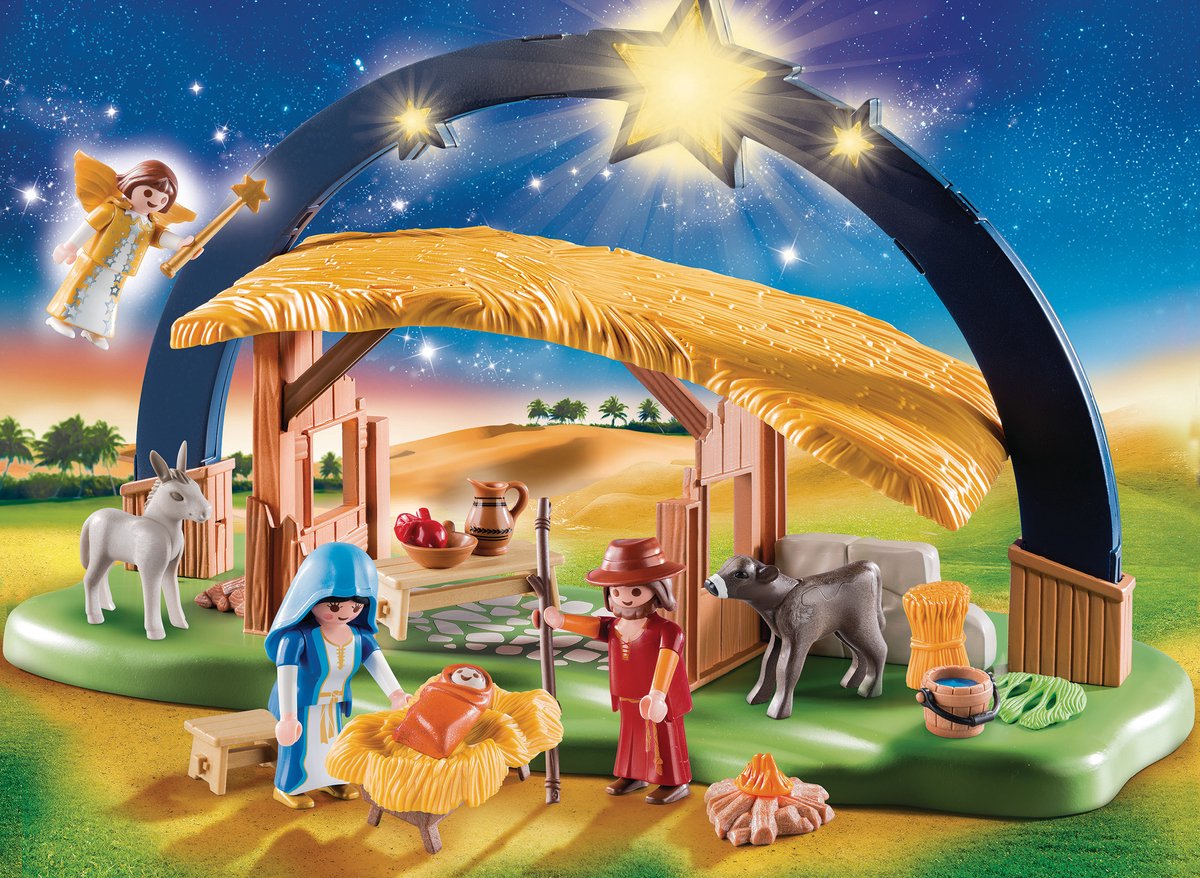 PLAYMOBIL Christmas Kerststal met heldere ster - 9494 — afbeelding 6