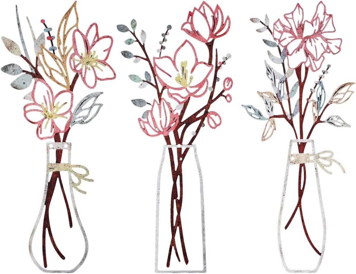 EGoods - Metalen Bloemen Muurdecoratie voor Huis en Badkamer - Minimalistische Wandkunst - Boho Inwijdingscadeaus - Rustieke Boerderijdecoratie - Slaapkamer, Woonkamer, Eetkamer.