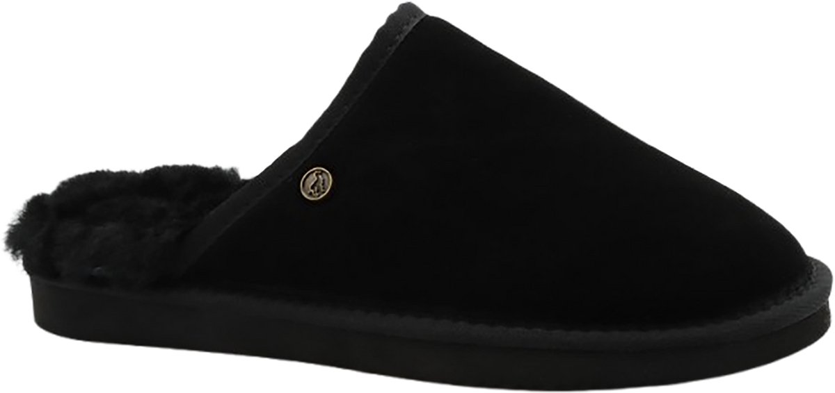 Alpacas Footwear – Heren - Echt suéde pantoffel - Gevoerd met 100% zachte lamswol – Black - 43