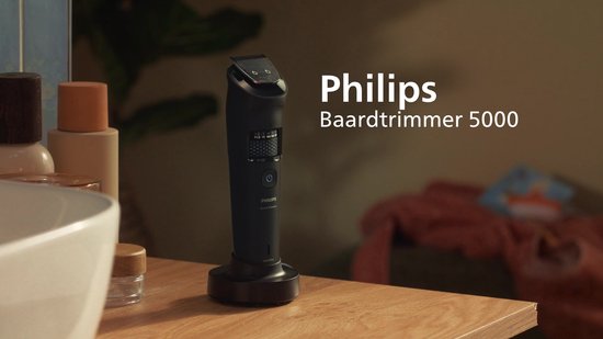 Tondeuse à barbe Philips Series 5000 pour hommes - 2 sabots de coupe - Tondeuse de précision - Étanche - Système de collecte des poils - Pochette de rangement - Zwart - BT5775/15