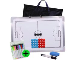 Tacktiekbord voetbal - INCLUSIEF Draagtas & Stiften! - coachmap voetbal - tacktiekbord wit - voetbal magneetbord voetbal - tactiekmap voetbal - voetbal whiteboard - tactiekbord voetbal met draagtas - 45.5 x 30.5 cm