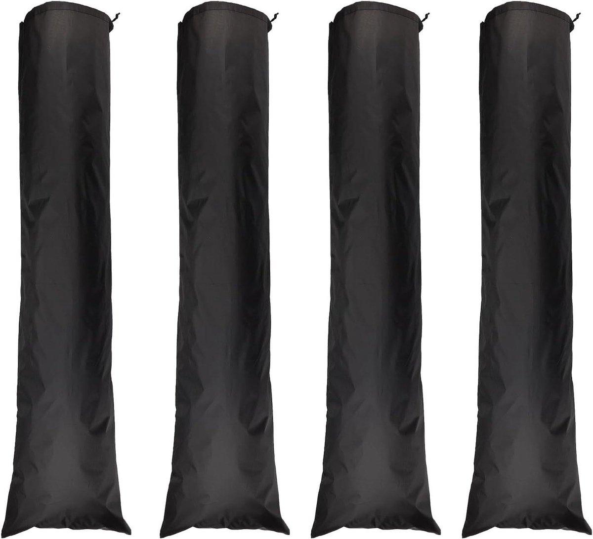 EGoods - Tapijt opbergtas voor 4 stuks tapijt, herbruikbare zwarte tas met riemen, stofdicht en geschikt voor binnen en buiten