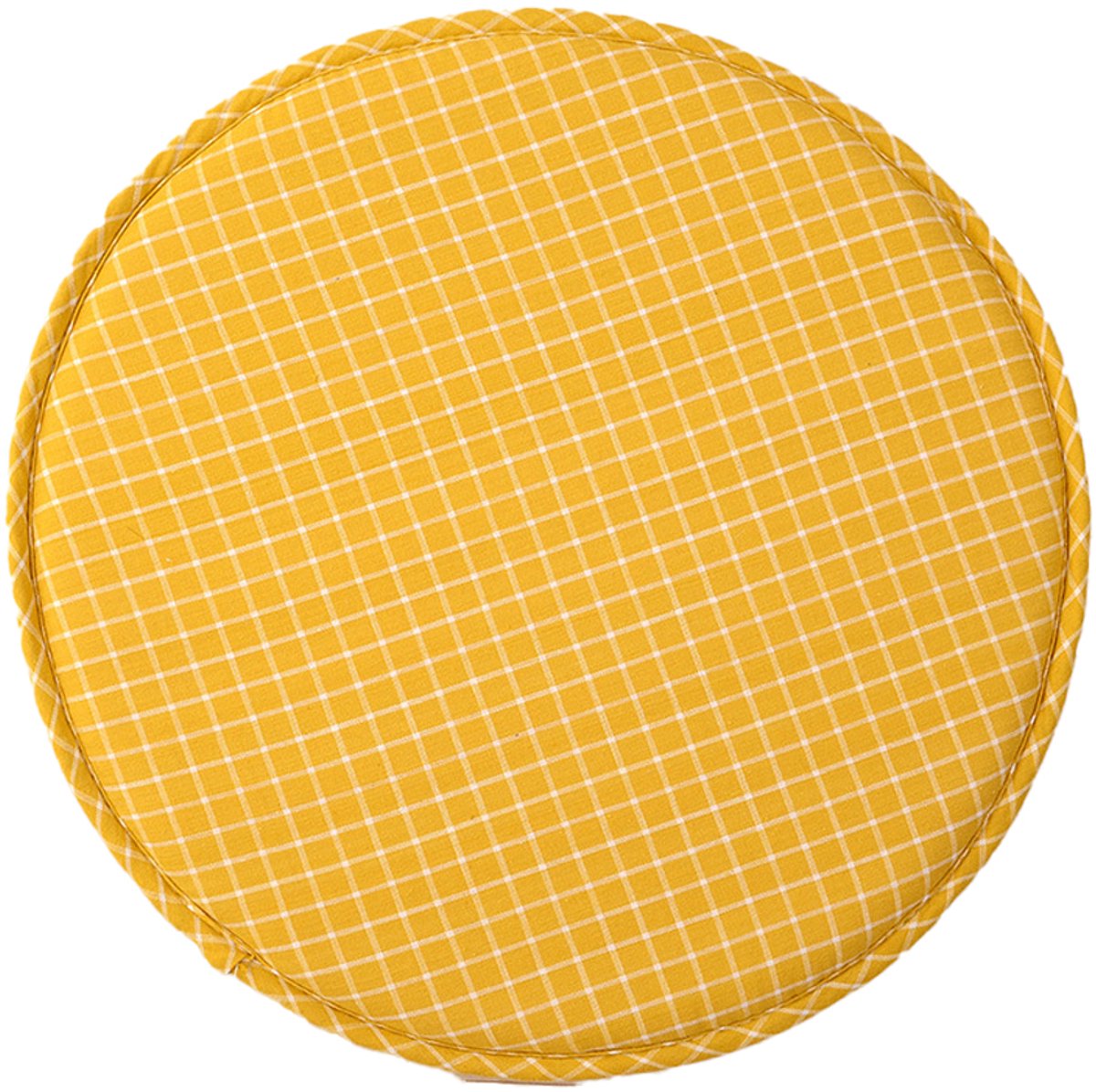 Gigicial Memory Foam Vulling - Antislip Basis - Dik Comfortabele Ronde Zitkussen Voor Binnen En Buiten - 1 Stuk - Voor Eetkamerstoelen En Tuinstoelen Geel