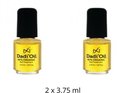 Twee flesjes Dadi'Oil met gele olie en zwarte dop, elk 3.75 ml.