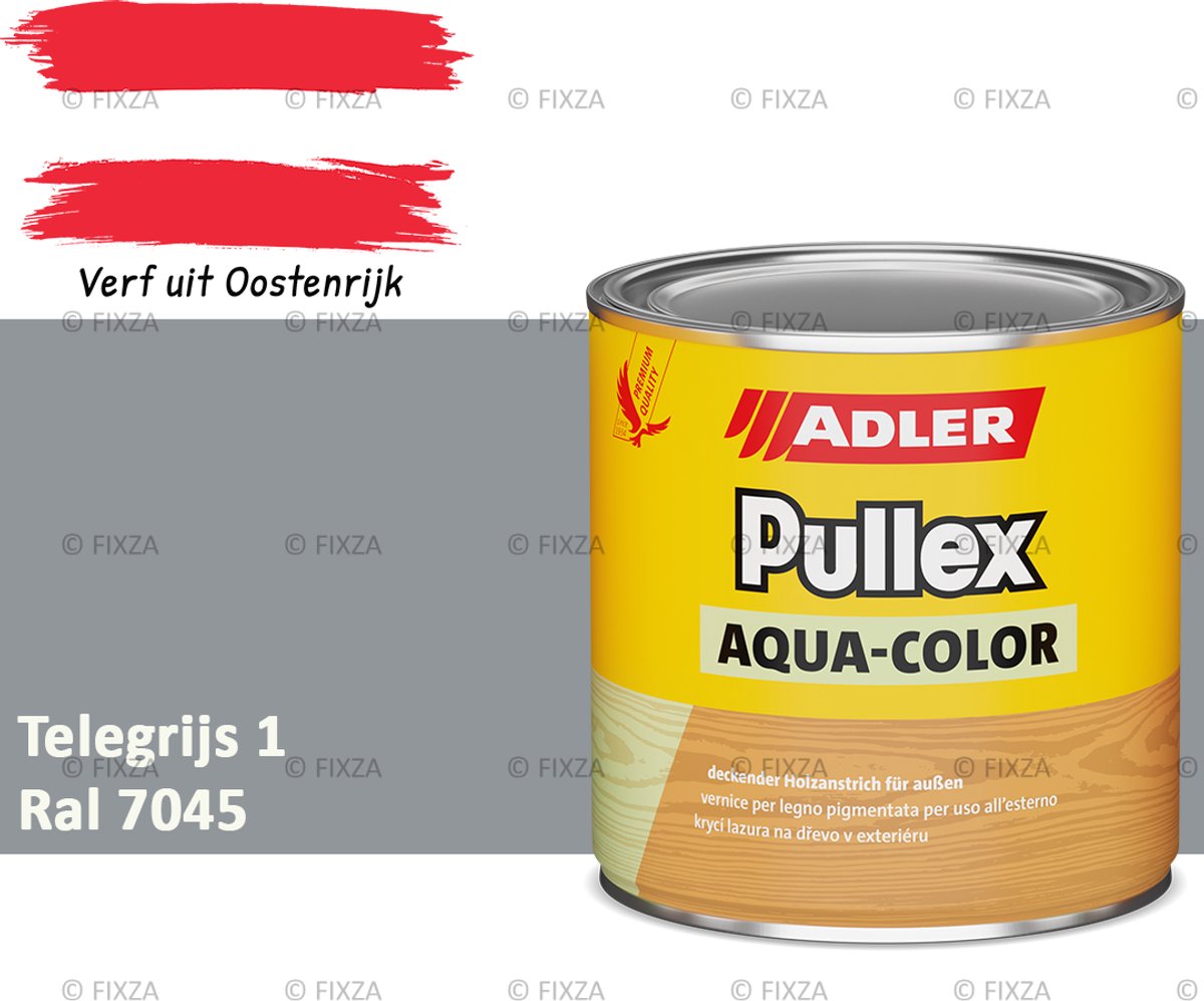 ADLER Pullex Aqua-Color Houtverf Buiten – Telegrijs 1 – 0,75 Liter – Watergedragen houtbescherming voor Buitenhout – Beschermt tegen Schimmel en Algen