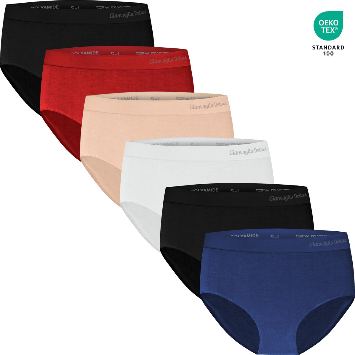 6-pack Naadloze Microfiber Slips voor Dames - Middelhoge Taille - Jeukvrij - Super Elastisch - Multi Kleur - Naadloos Ondergoed - 3008-Mix XL-3XL