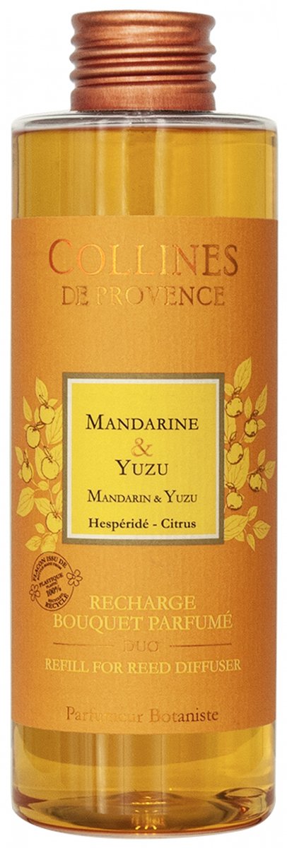 Collines de Provence Navulling Bouquet Parfumé Duo 200 ml (Geur : Mandarijn & Yuzu)