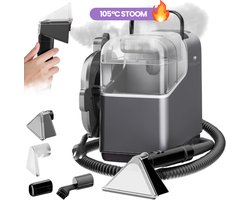 Hendriqs® 4-1 Tapijtreiniger - 105 °C Stoomreiniger met Anti-Verstopping Functie & Wieltjes en Automatisch Snoeroprolsysteem - Zetelreiniger - Draagbare Vlekkenreiniger - Bank Reiniger - Meubelreiniger - Bankreiniger - Reinigingsmachine