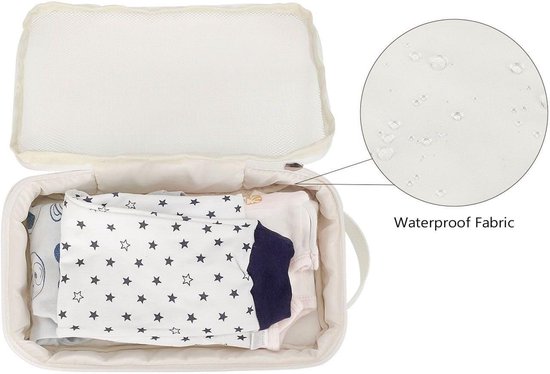 OIMG 2 stuks Baby Bag Organizer - Luiertas baby - verzorgingstas - Toilettas Was Storage case - Baby tas - Waterproof Travel Packing Case - Multiple Pockets - Compact Storage Solution-Voor Babykleding En Spullen Familie - wit van Merkloos — afbeelding 3
