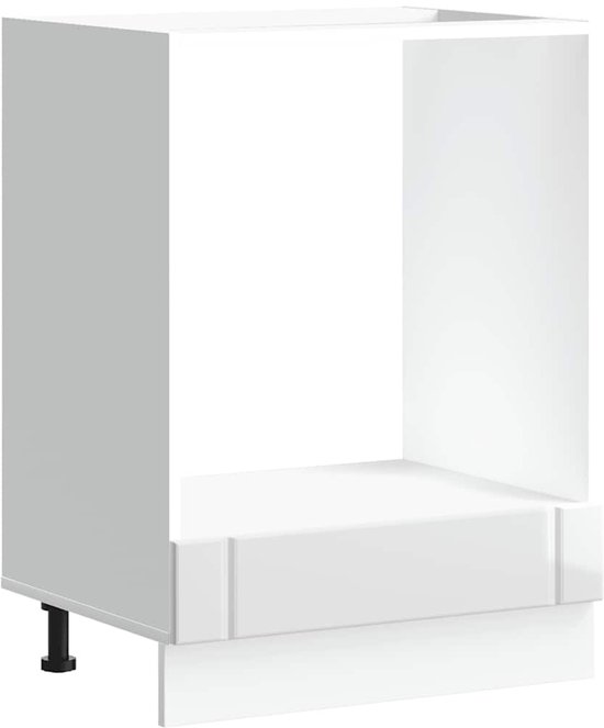 vidaXL - Armoire de four - Lucca - décorée - bois - brillant - blanc