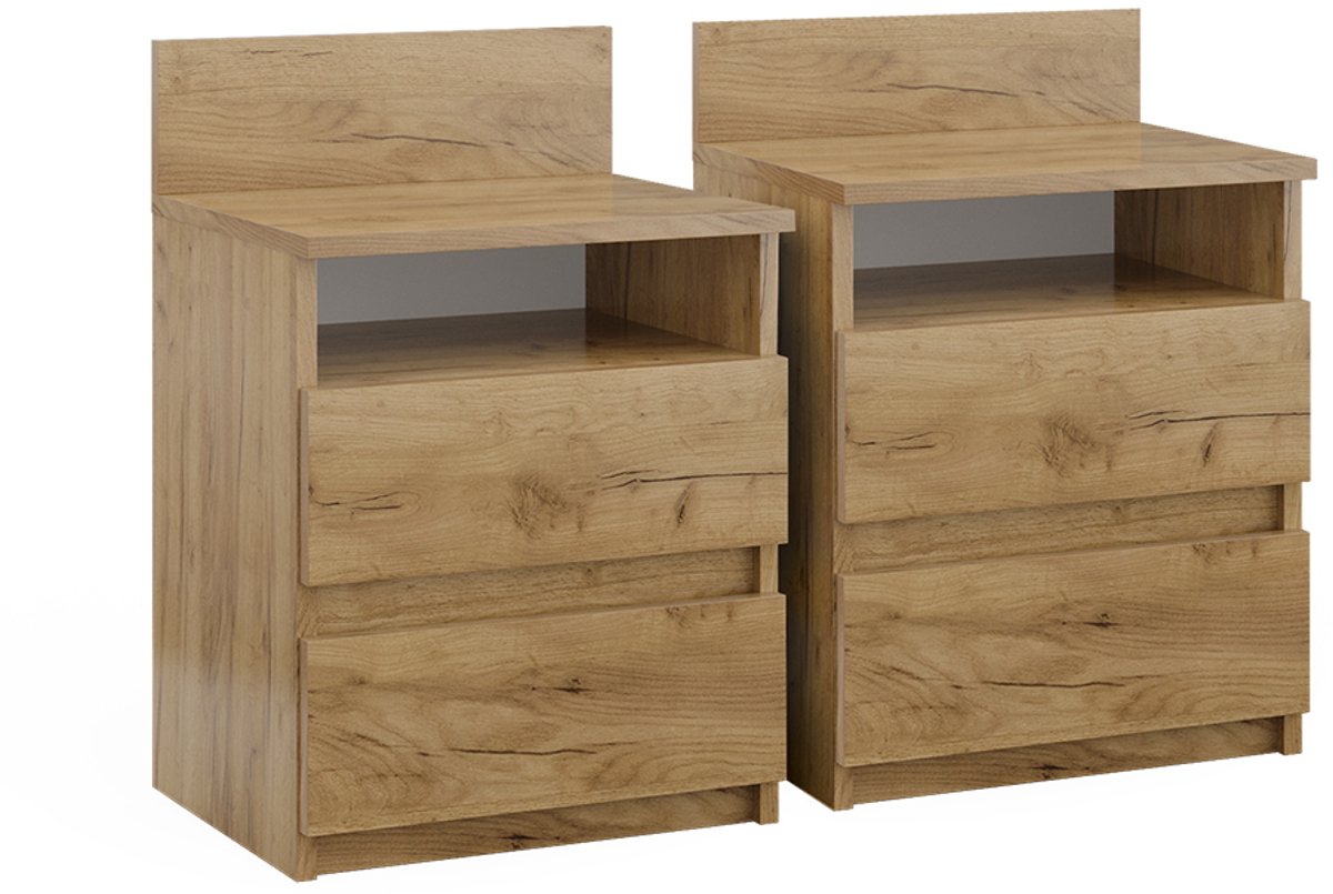 Vicco table de chevet Monty, Chêne de force doré, 39.6 x 59.1 cm - Maison