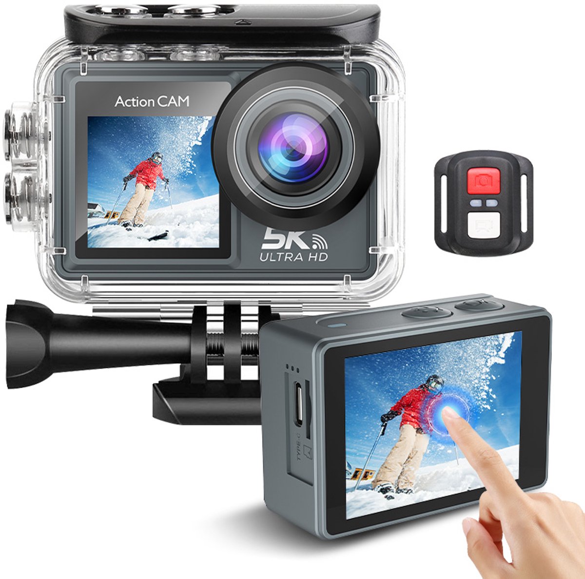 Action Camera M40TR - 60FPS / 30M Waterdicht / WiFi - Touchscreen - Externe Microfoon - Inclusief Accessoires - Actiecamera - Onderwatercamera