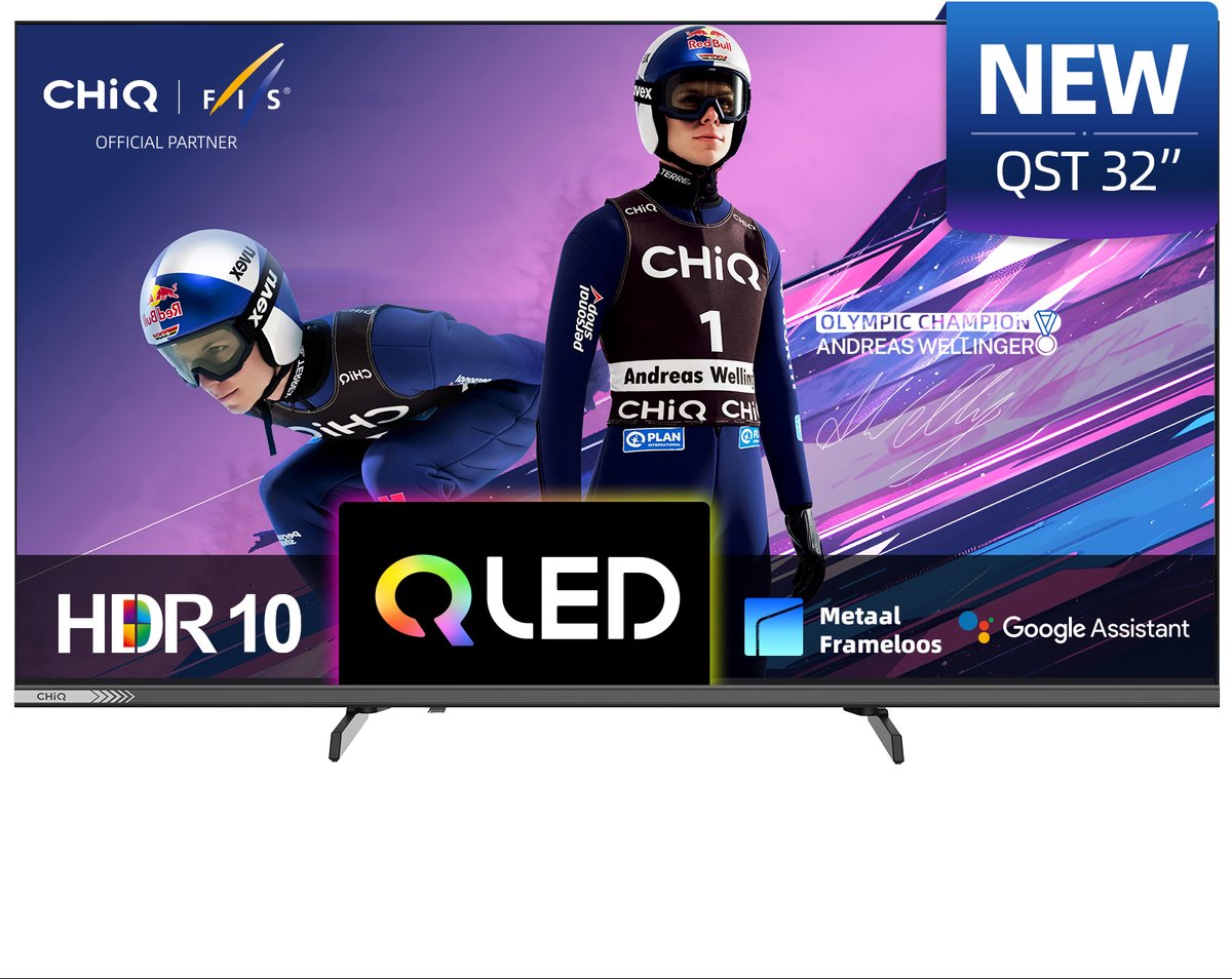 CHiQ L32QST - Smart TV 32 Inch - QLED - Full HD - Google TV - Randloos Metal Design - Dolby Audio - 2025 Nieuw - CHiQ - €189,99