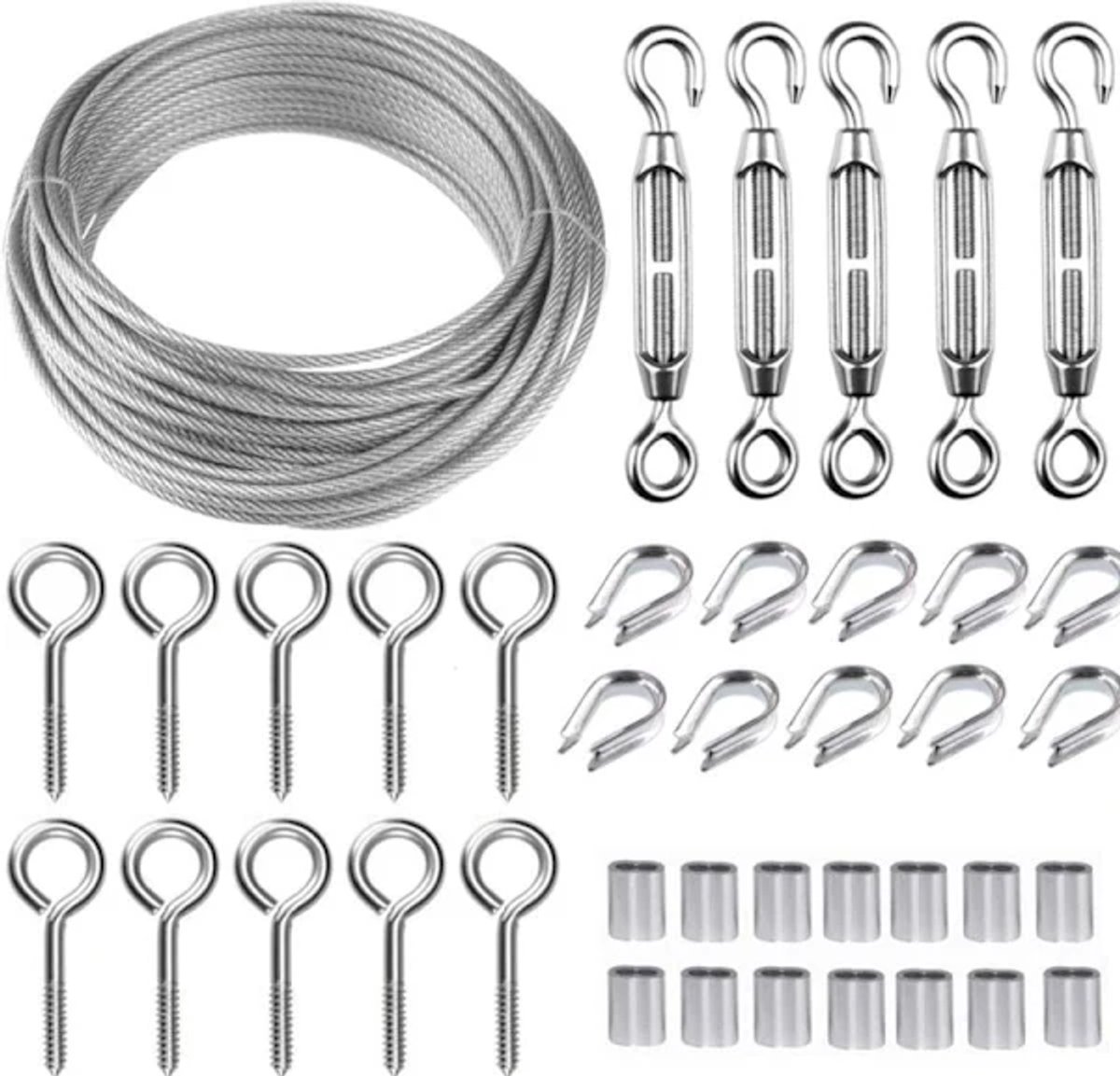 Roestvrijstalen Draadset – 30M×2mm, met M5-spanner, voor planten