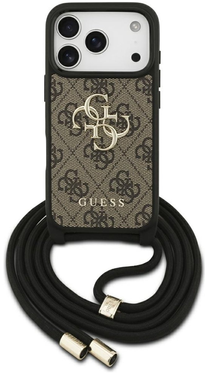 Guess 4G Groot Logo Cord Stap Case Voor Iphone 17 Pro Met Comfortabele Band