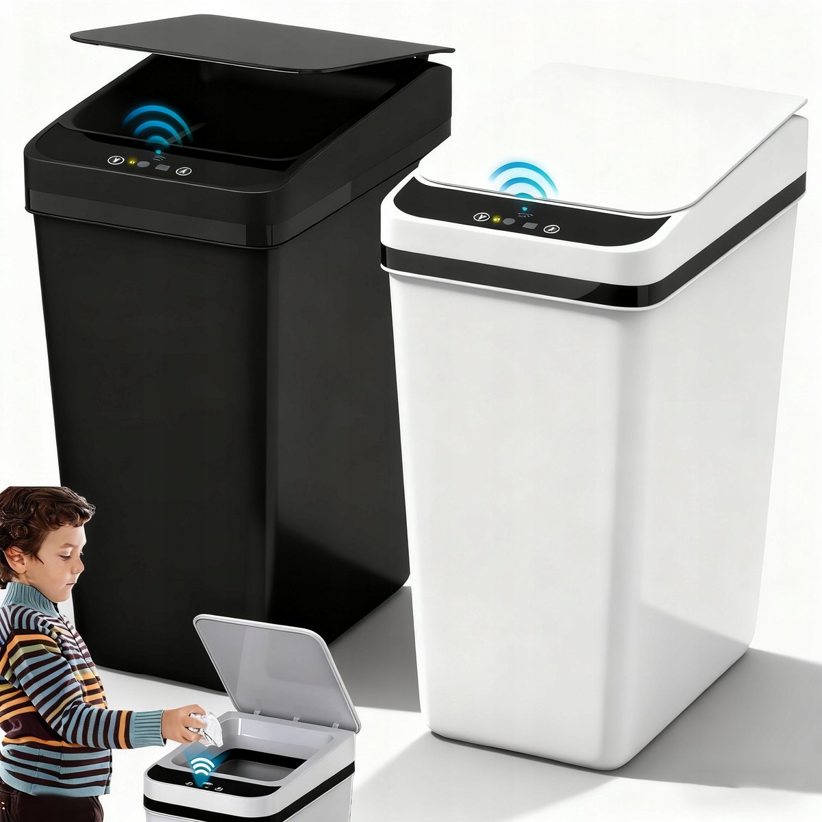2x Slimme Prullenbak 12L met Sensor & Pedaal - Geurloos & Waterdicht