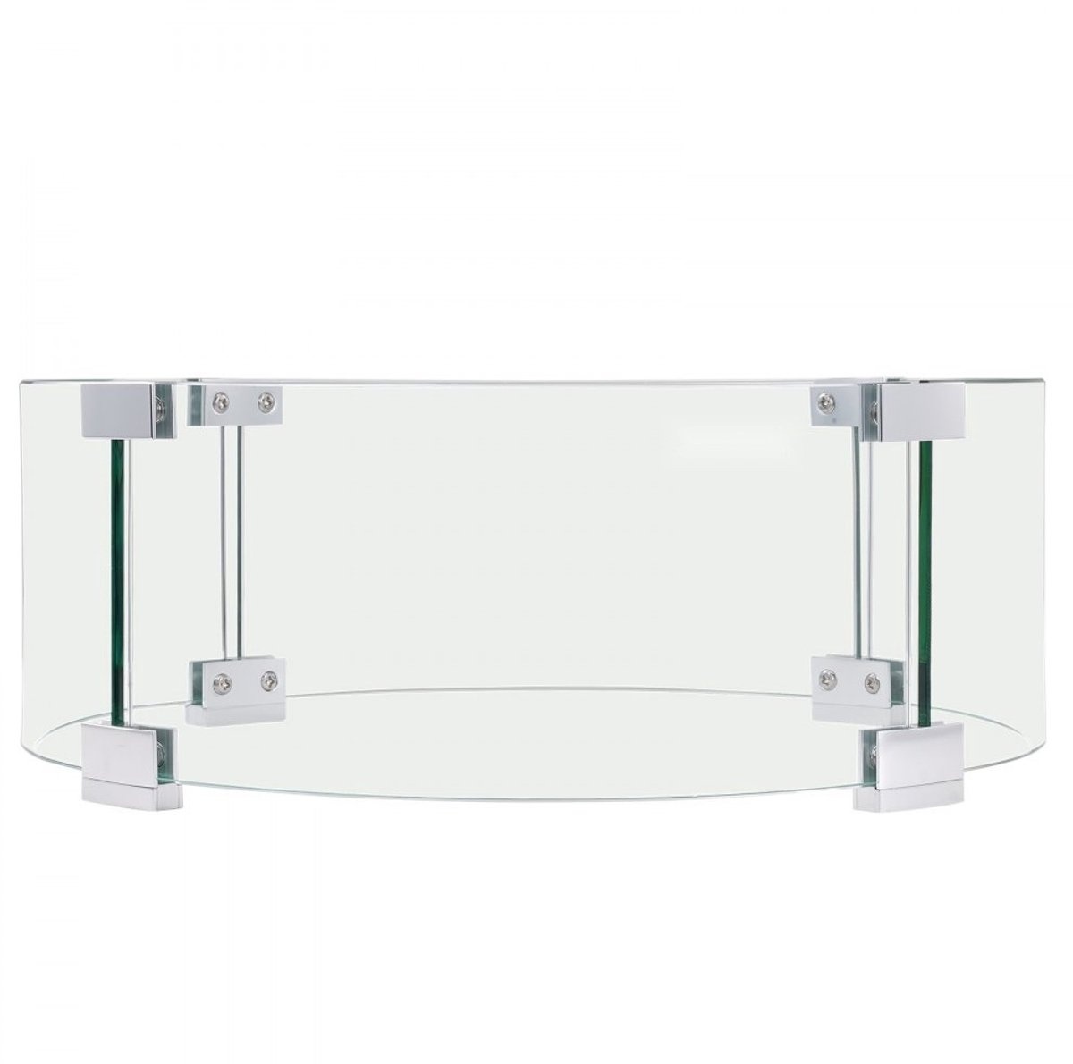 Glazen vlamscherm - Rond windscherm - Diameter 43,5 cm - Hoogte 17 cm - Gehard glas 6 mm - Voor propaan/gas vuurtafel & vuurkorf - Transparant