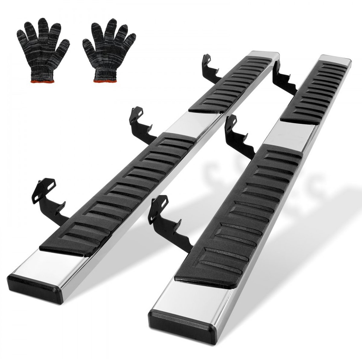 Treeplanken - Zijtreden voor Crew Cab 1500 2009-2018 / 2500/3500 2010-2023 (Classic 2019-2023) - RVS 201 - Draagvermogen 227 kg - Breedte 15,24 cm - Set van 2