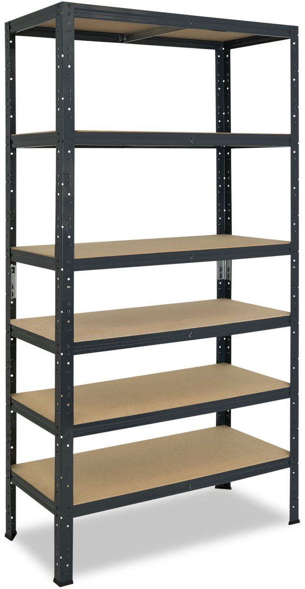 Shelfplaza HOME metalen stellingkast - 200x90x30 cm - antraciet - 6 planken
